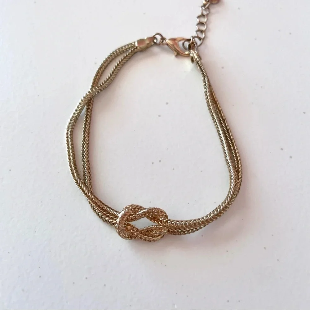 Lauren Conrad Gold Dainty Adjustable Bracelet Set of 3 - Picture 5 of 8